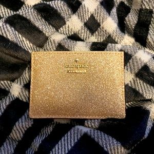 Kate spade gold glitter cardholder